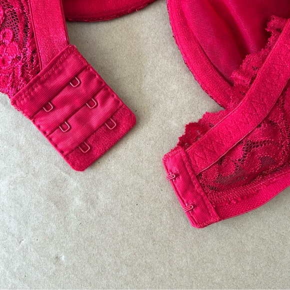 Smart & Sexy Signature Lace Unlined Underwire Bra Plus Size 38DDD Lingerie Red - Picture 11 of 11